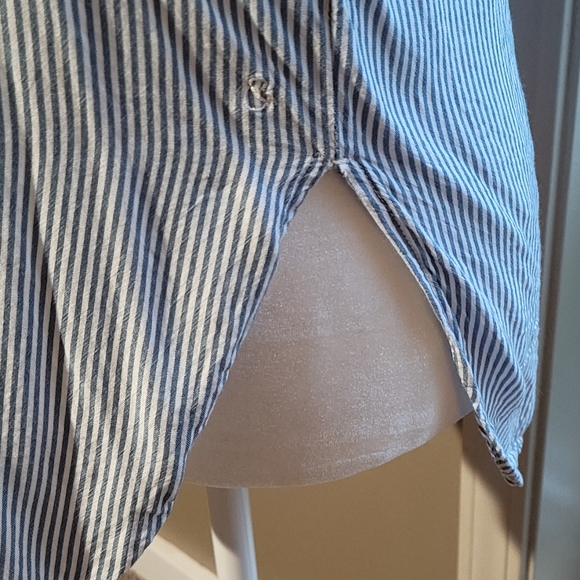 Treasure & Bond Blue White Blouse Sz X-Small - Picture 4 of 8